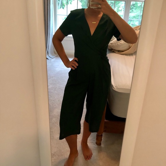 Forest Green Midi Jumpsuit - Picture 2 of 4